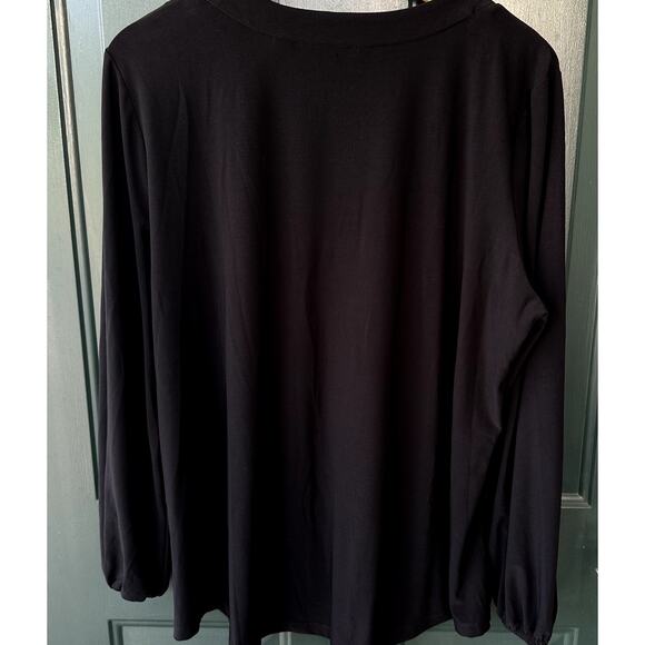 Dennis Basso Sz XL Black Knit Tie Front Relaxed Fit Tunic QVC Nautical Casual - Picture 5 of 7